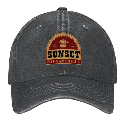 Sunset Sarsaparilla Distressed Logo Baseball Hat