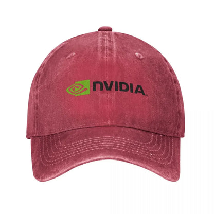 Vintage Nvidia Distressed Denim Snapback Baseball Cap