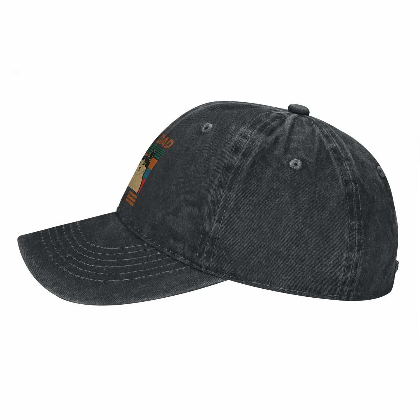 Best Cat Dad Ever Washed Denim Adjustable Trucker Baseball Cap