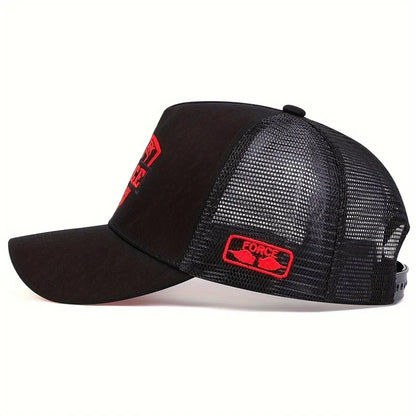 Unisex FORCE Letter Embroidery Baseball Net Caps