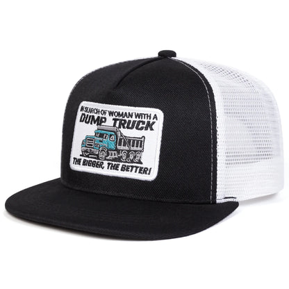 Unisex Dump Truck Letter Embroidery Snapback Cap