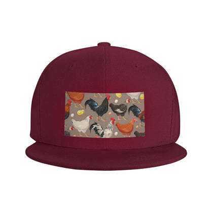 Chicken Animal Theme Casual Breathable Snapback Cap