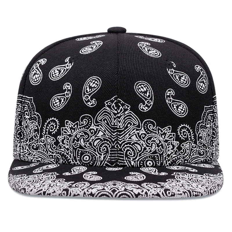 Vintage Paisley Label Hip Hop Snapback Cap