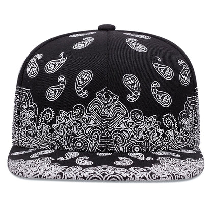 Vintage Paisley Label Hip Hop Snapback Cap