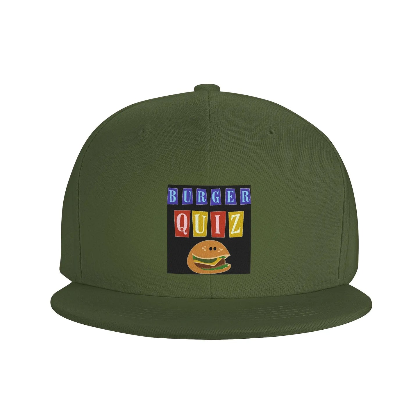 Burger Quizz Logo Streetwear Graphic Design Snapback Cap