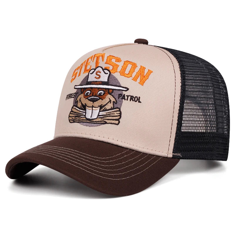 2025 Stetson Groundhog Cartoon Mesh Baseball Cap