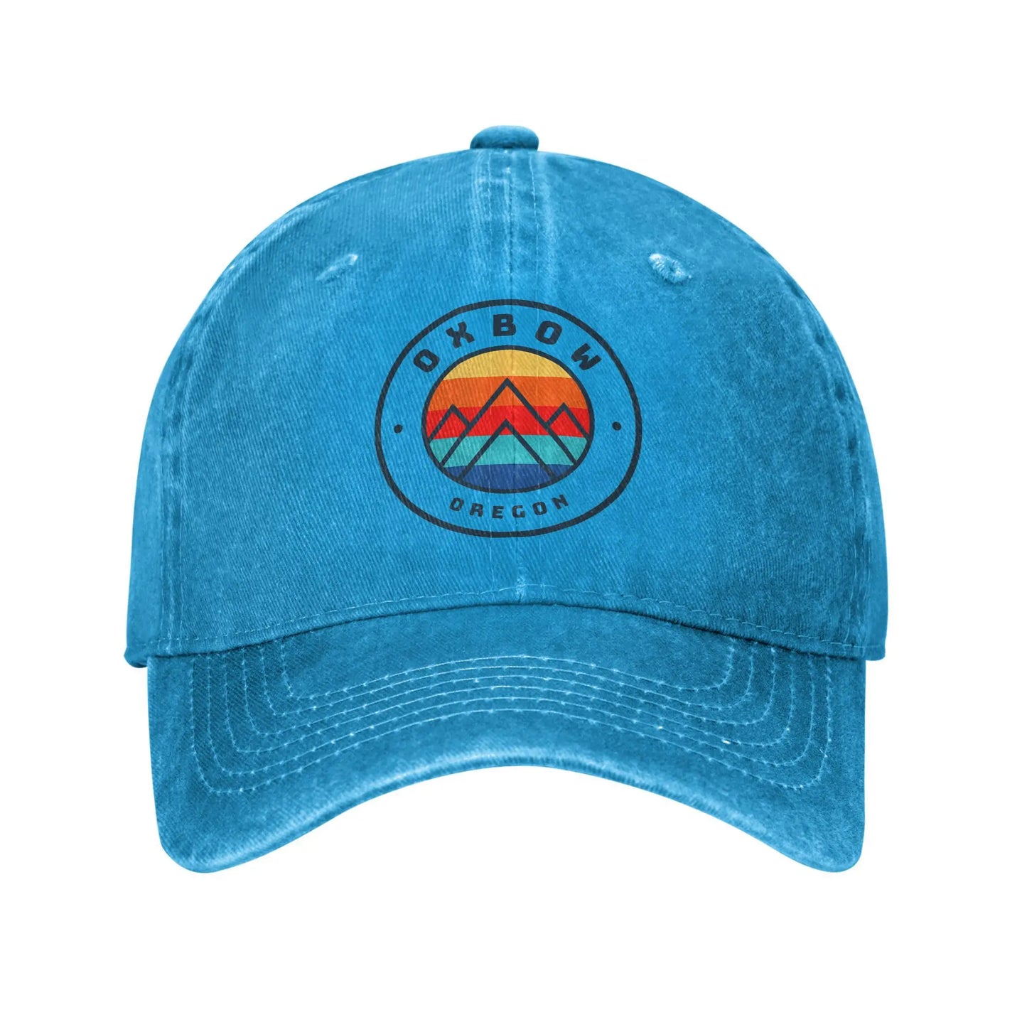 Retro Oxbow Oregon Fishing Distressed Baseball Cap