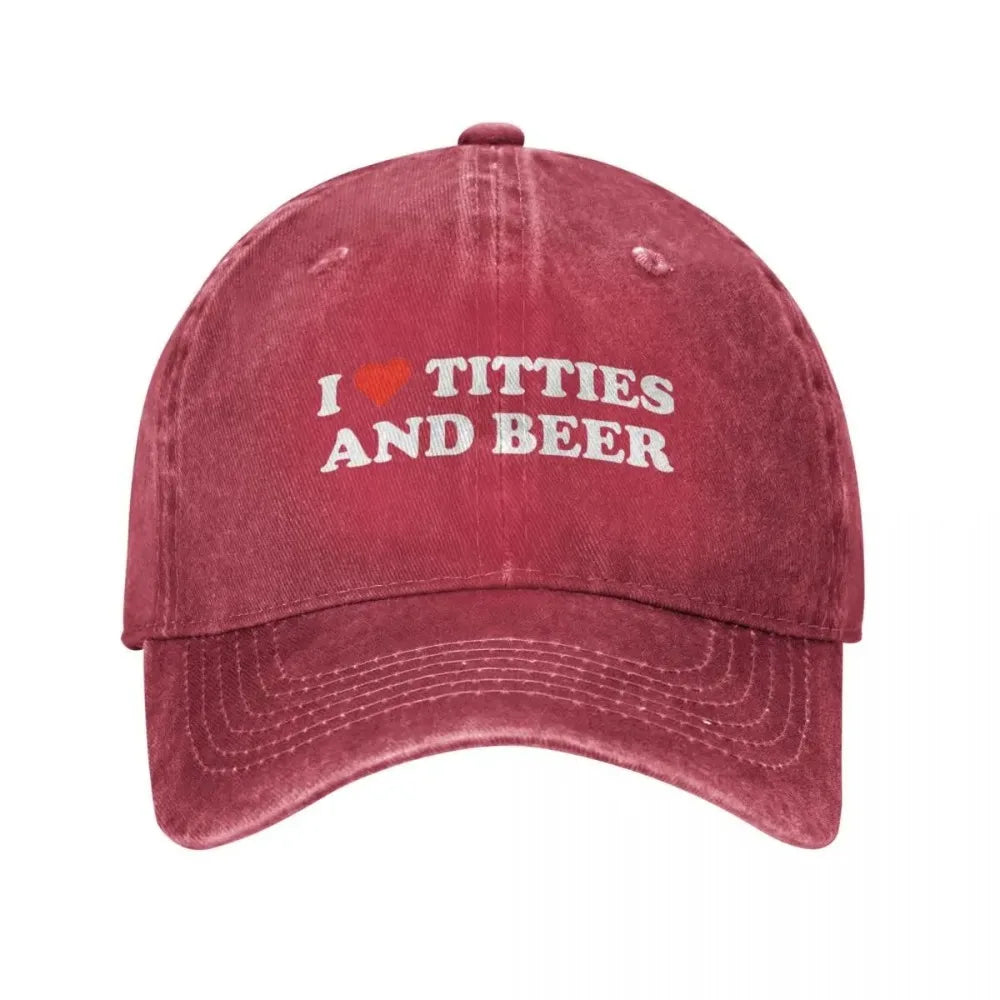 I Love Titties And Beer Vintage Baseball Cap