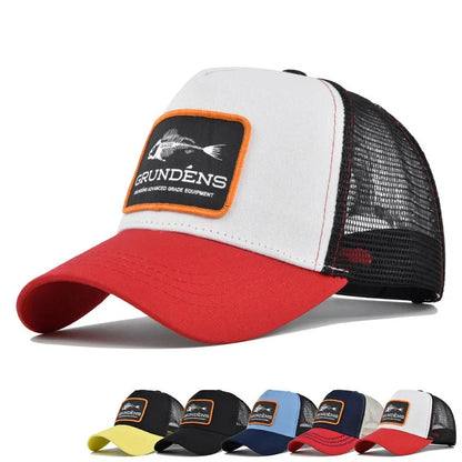 Fashion Fish Bone Embroidery Outdoor Baseball Cap