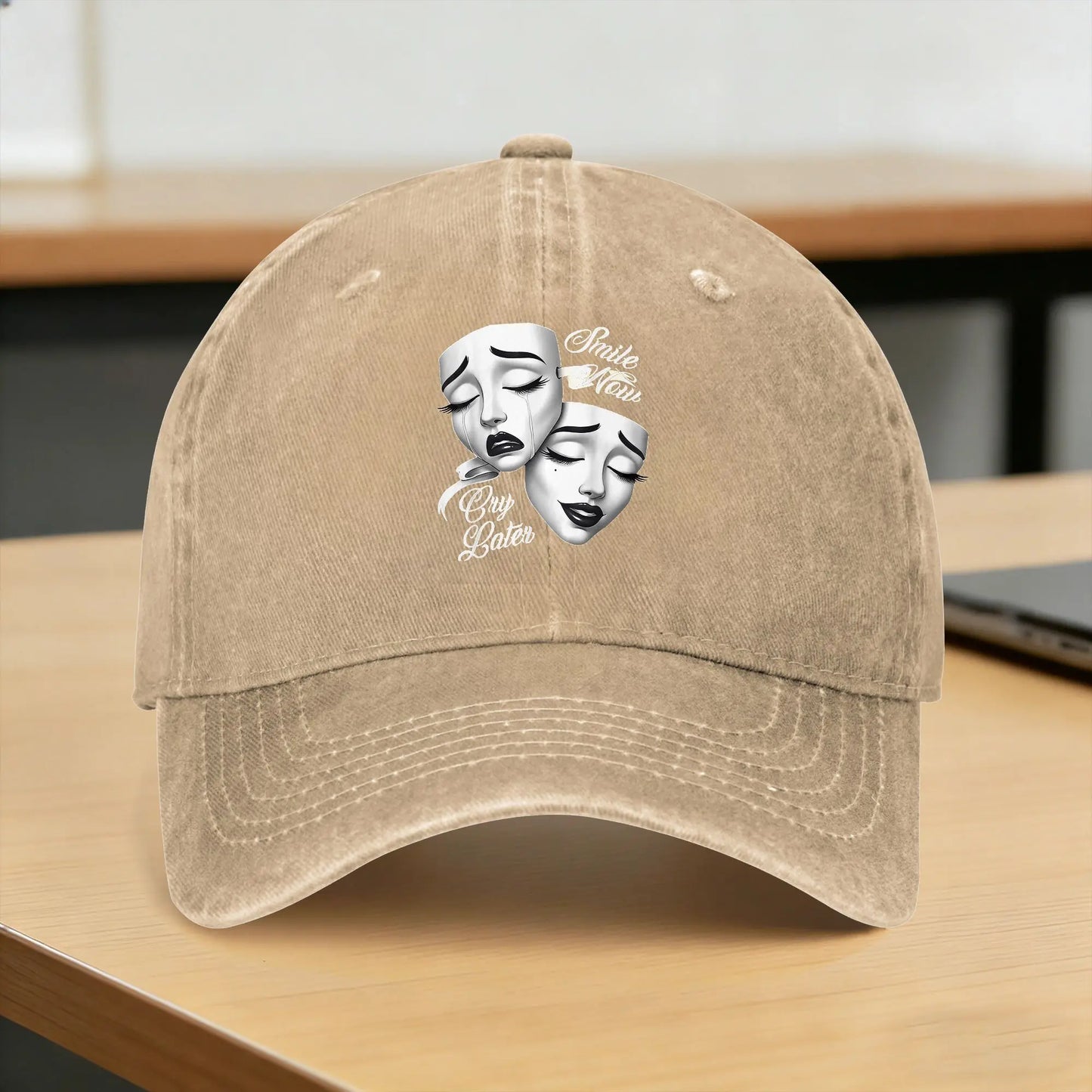 Smile Now Cry Later Mask Baseball Cap
