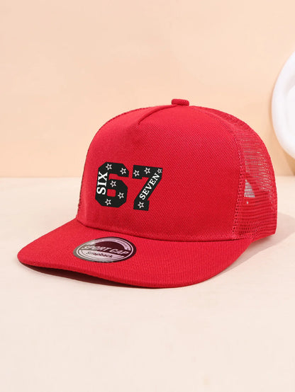 67 Star Embroidered Mesh Snapback Cap