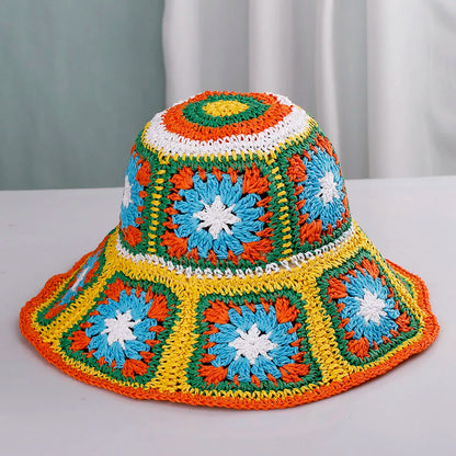Wide Brim Foldable Summer Straw Bucket Hat