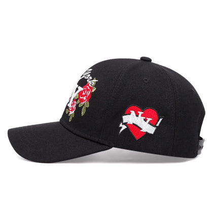 Fashion NY Embroidered Rose Baseball Hat
