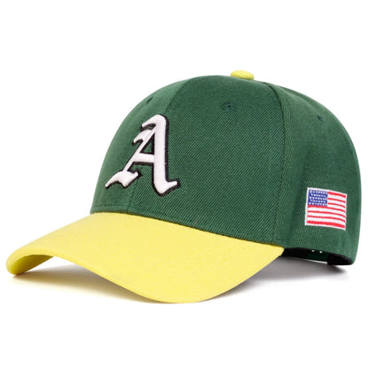 Gothic Letter A American Flag Baseball Cap