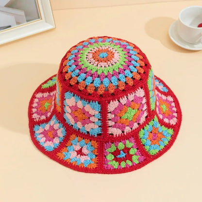 Japanese Color Matching Sweet Crochet Bucket Hat