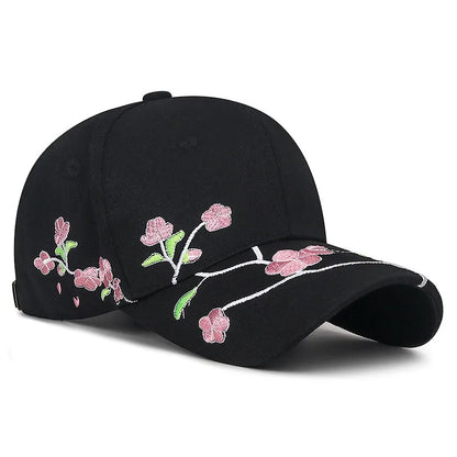 Women’s Floral Embroidery Adjustable Baseball Cap