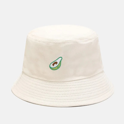Cartoon Fruit Embroidered Cotton Bucket Hat
