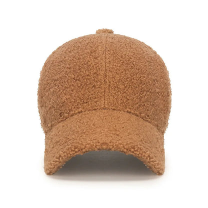Winter Lamb Wool Solid Baseball Cap