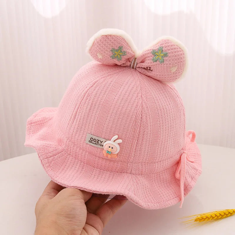Princess Ruffle Bow Rabbit Baby Bucket Hat