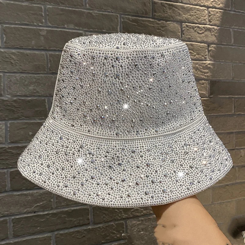 Rhinestone Star Flat Top Bucket Hat