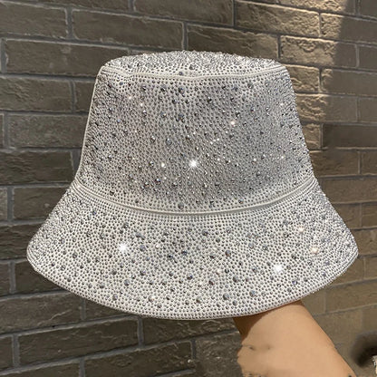 Rhinestone Star Flat Top Bucket Hat