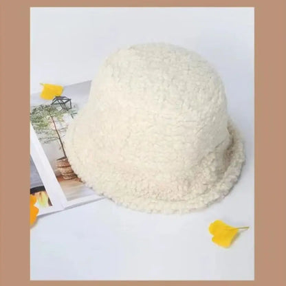 Corduroy Lambswool Reversible Winter Bucket Hat