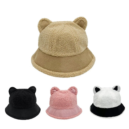 Cute Fluffy Faux Fur Winter Bucket Hat