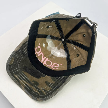 American Style Camo Embroidery Versatile Baseball Cap