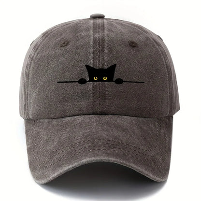 Retro Cartoon Cat Printed Adjustable Baseball Cap