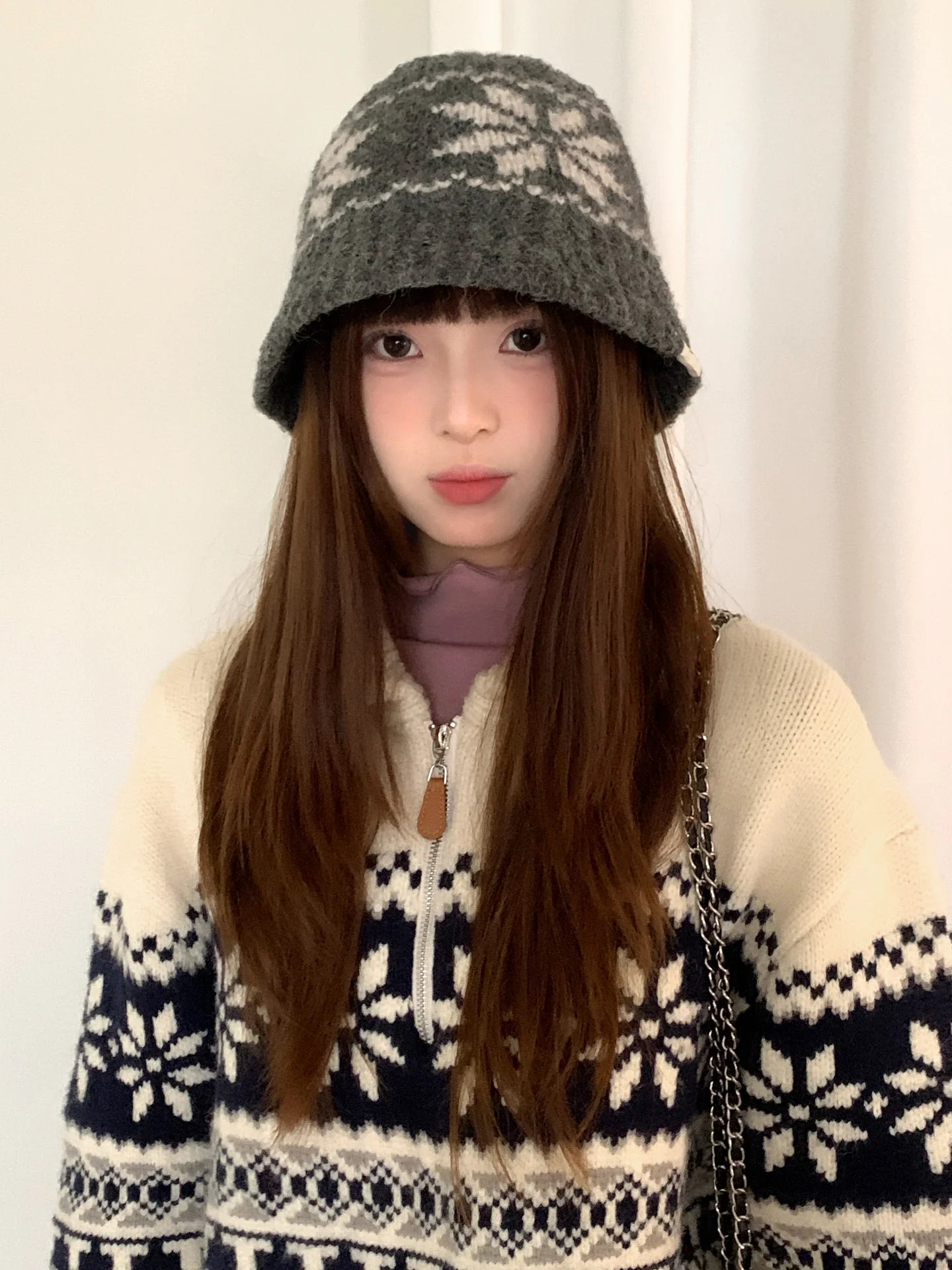 Retro Fair Isle Earflap Bucket Hat