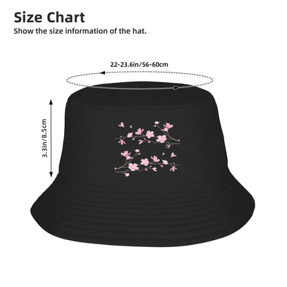 Cherry Blossom Transparent Floral Design Bucket Hat