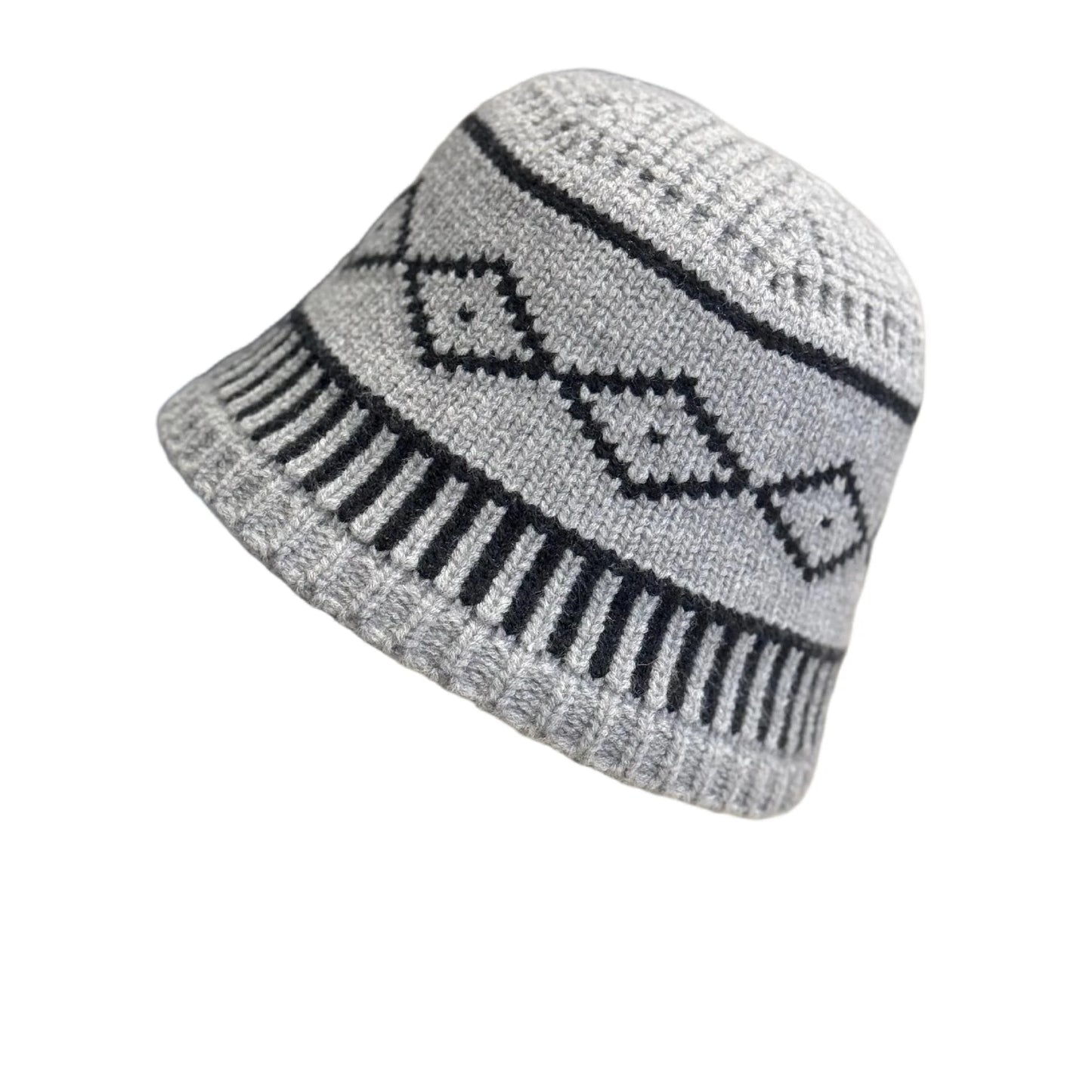 Rhombus Pattern Knitted Winter Hat