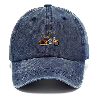 Vintage Washed Cotton Motorcycle Pattern Baseball Cap