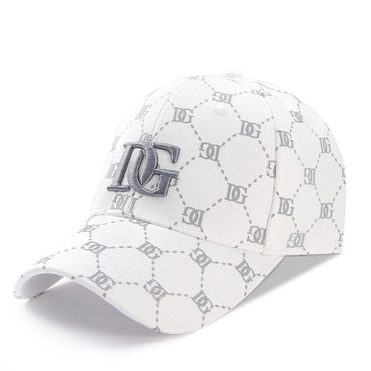Korean Printed Letter Embroidered Big Head Cap