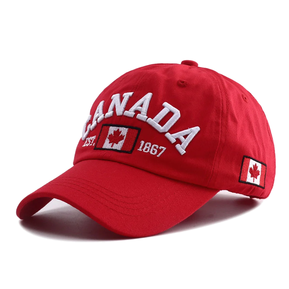 Canada Flag Embroidered Adjustable Snapback Baseball Hat
