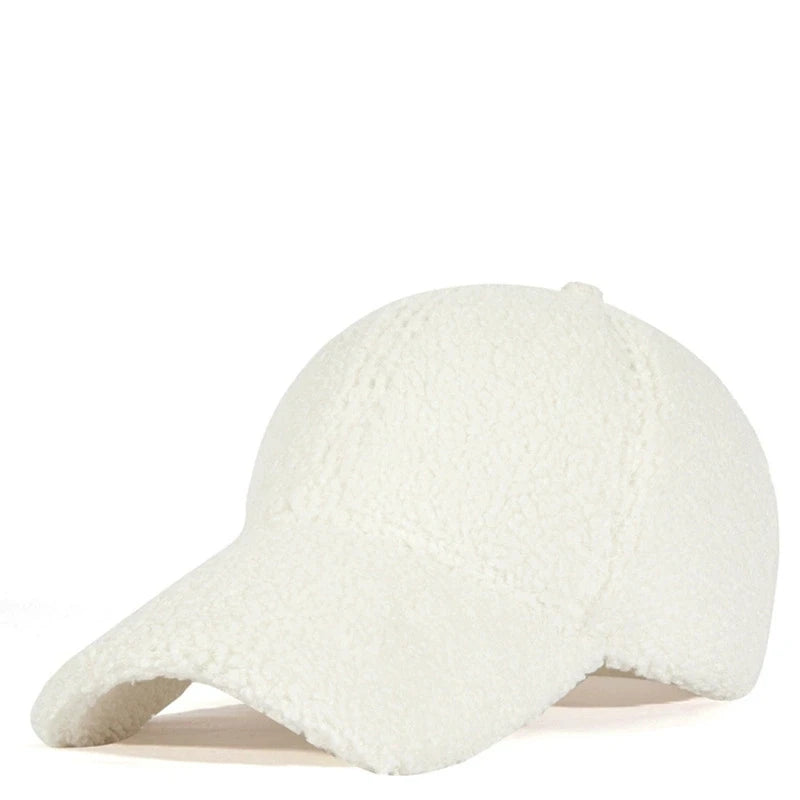 M Label Lamb Wool Baseball Cap