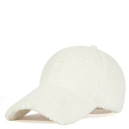 M Label Lamb Wool Baseball Cap