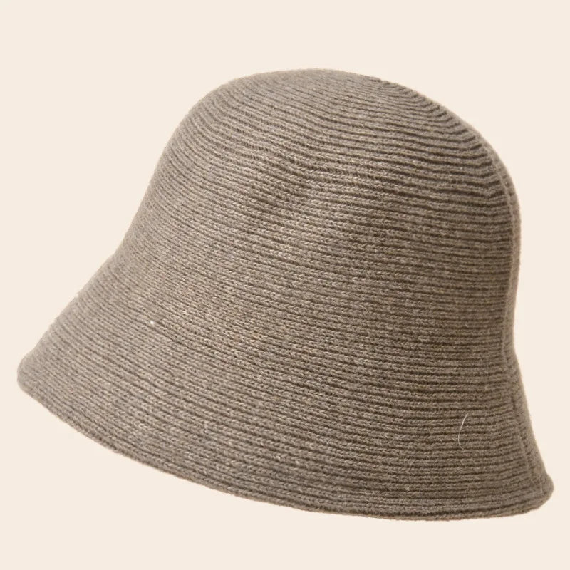Korean Retro Knitted Winter Bucket Hat