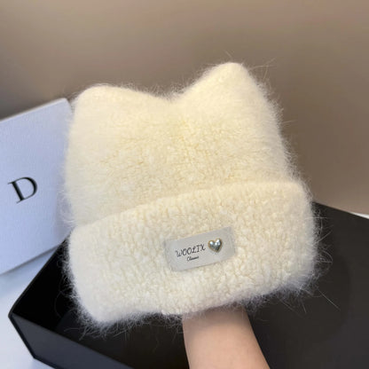 Wool Knit Winter Cat Ear Beanie