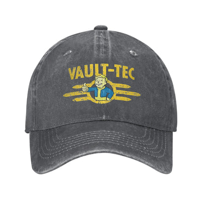 Vault Tec Distressed Denim Snapback Adjustable Baseball Cap