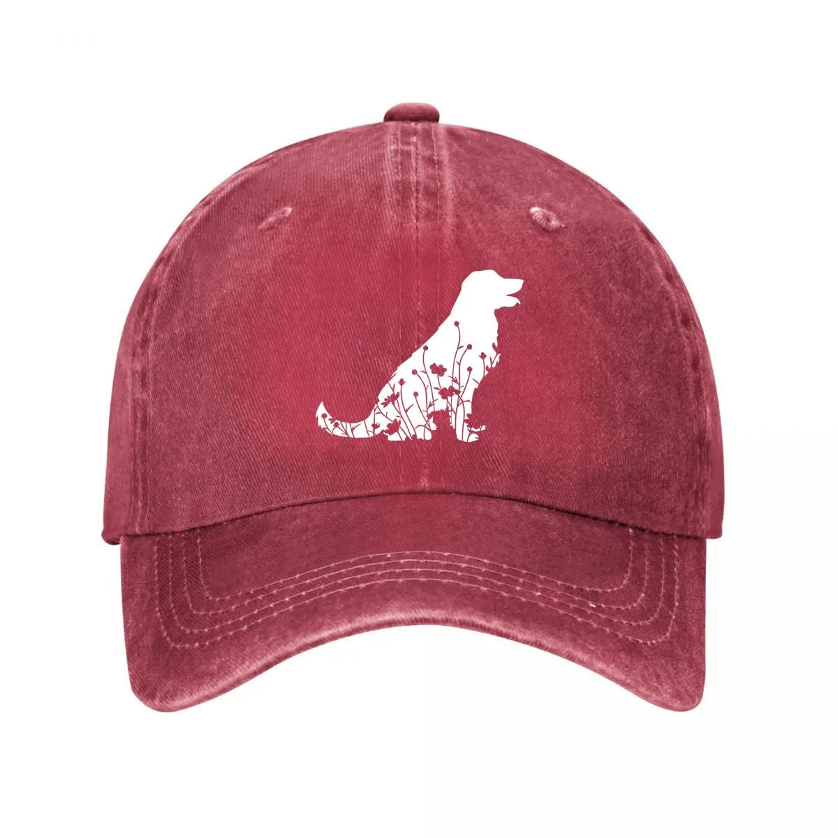 Vintage Washed Cotton Dog Pattern Baseball Cap