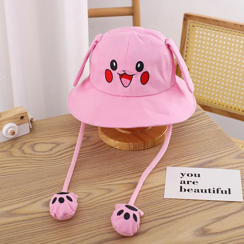 Kids Wide Brim Cotton Summer Bucket Hat
