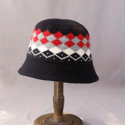 Women's Striped Wool Knitted Bucket Hat