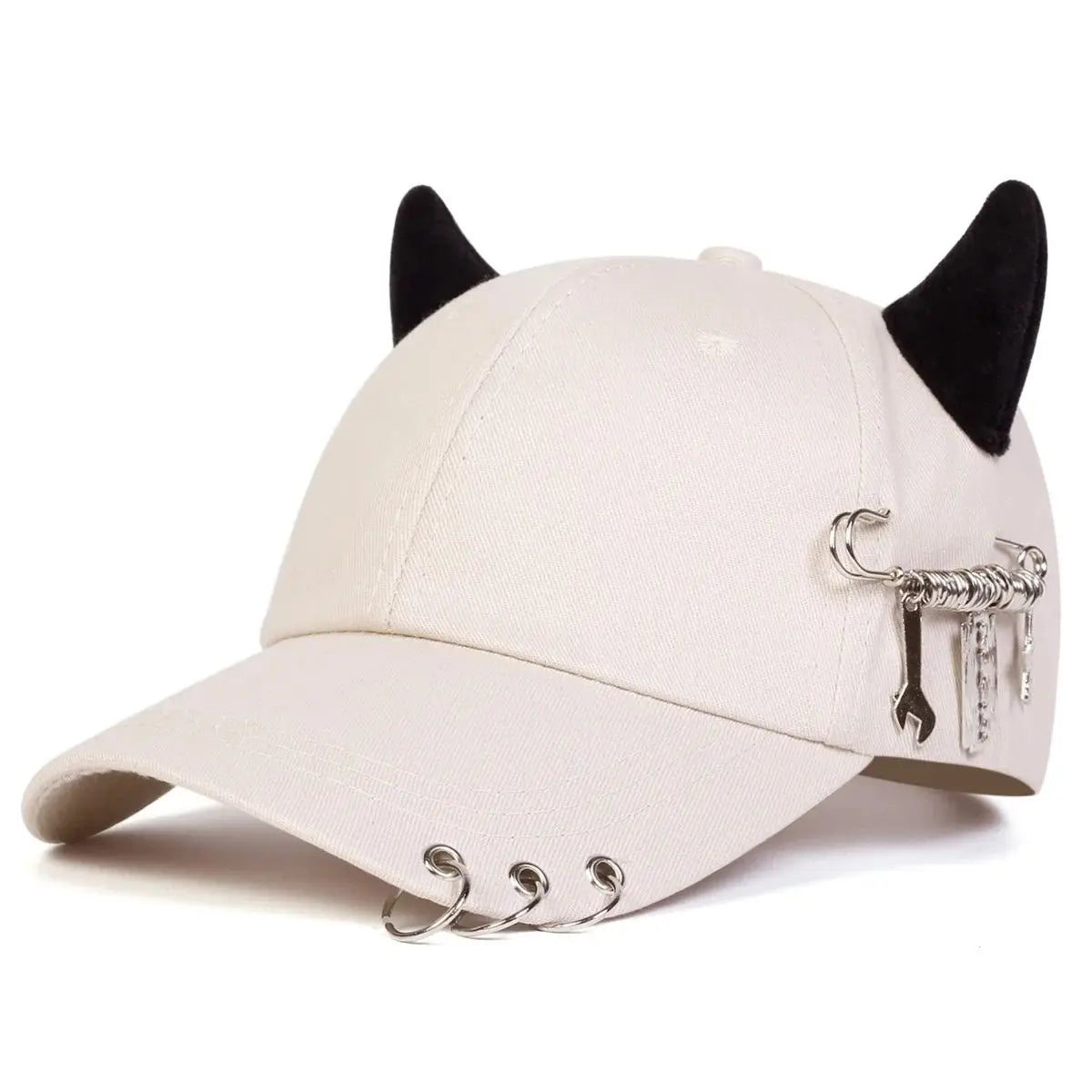 Cow Horn Iron Ring Baseball Cap