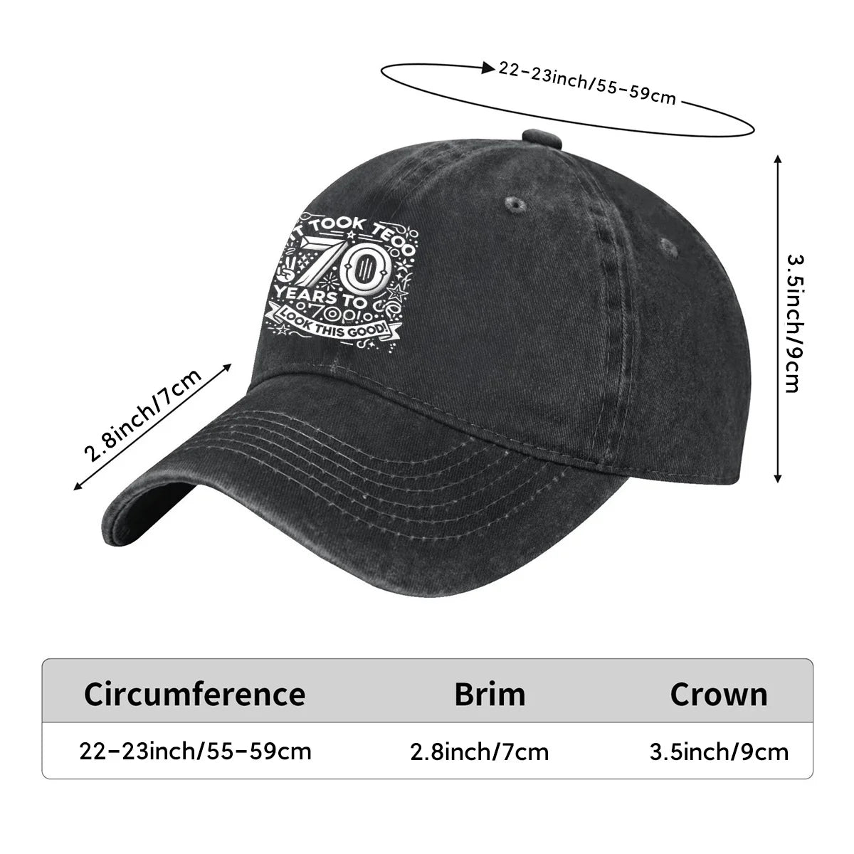 70 Years To Go Birthday Celebration Baseball Cap