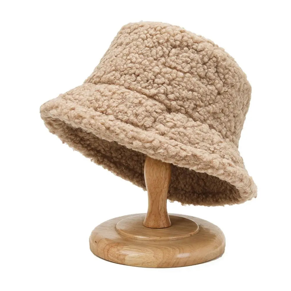 Winter Lamb Wool Fisherman Bucket Hat