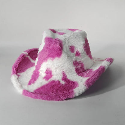 Winter Rabbit Fur Western Cowboy Fedora Hat