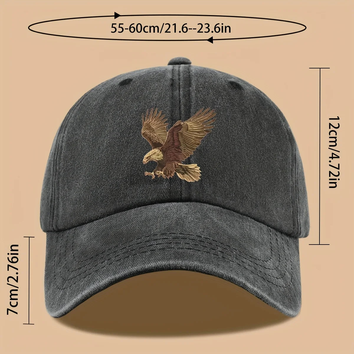 Eagle Print Adjustable Outdoor Vacation Baseball Cap