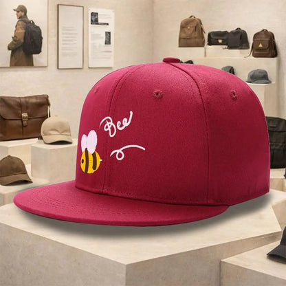 Bee Graphic Streetwear Flat Brim Snapback Cap