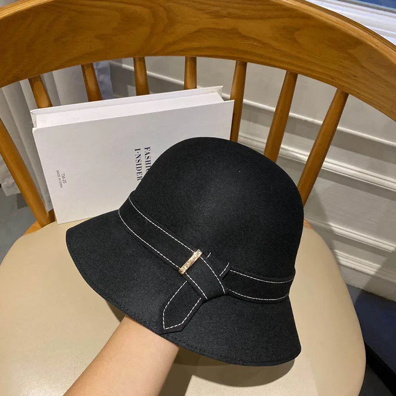 Japanese Minimal Felt Winter Fisherman Bucket Hat